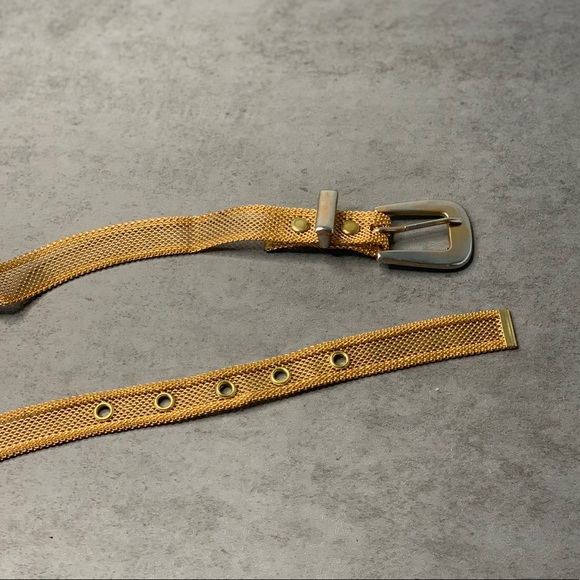 Vintage Thin Metal Golden Belt ~ Waist Belt - Picture 1 of 4